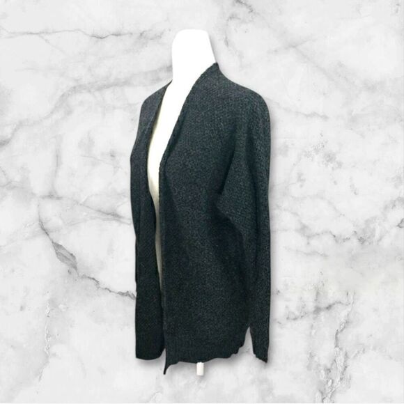 ✨Express Women's Knitted Wool Blend Open Long Sleeve Grey/Black Sz L Cardigan✨ - Picture 2 of 9